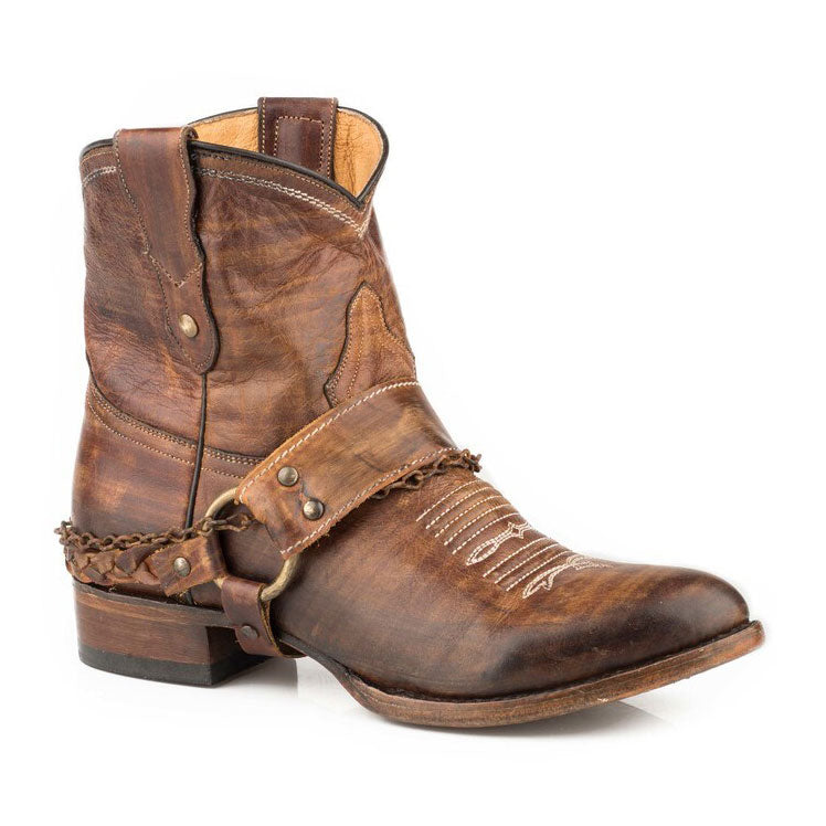 Roper Womens Vintage Brown Leather Vamp &amp; Shaft Boots