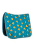 HKM Naples Saddle Cloth-Blue/Yellow - Breeches.com