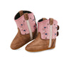 Old West Infant Tan Vintage Crackle and Pink Poppet