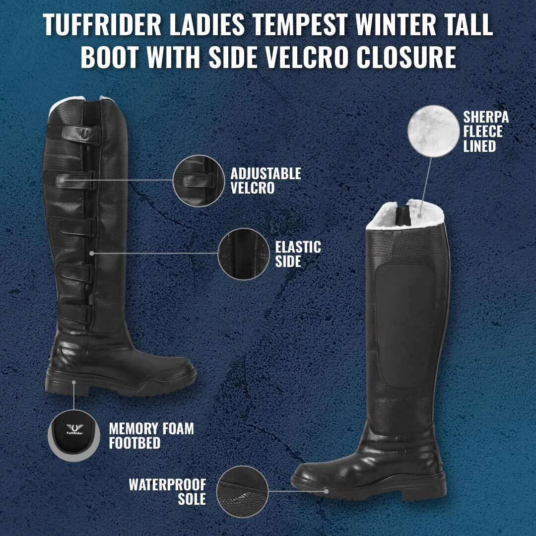 TuffRider Ladies Tempest Winter Tall Boot with Side Velcro Closure