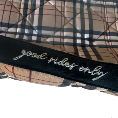 Dapplebay Holiday Plaid Dressage Saddle Pad-Tan