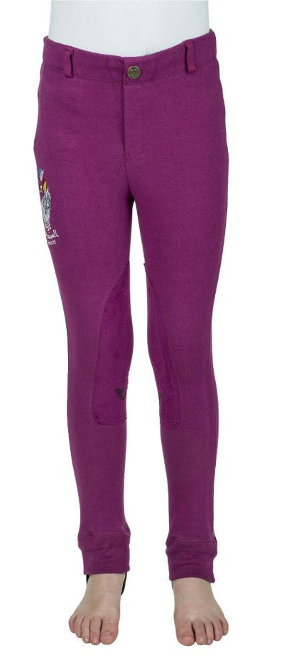 TuffRider Children's Thelwell Sweep Embroidered Pull-On Knee Patch Jods - Breeches.com