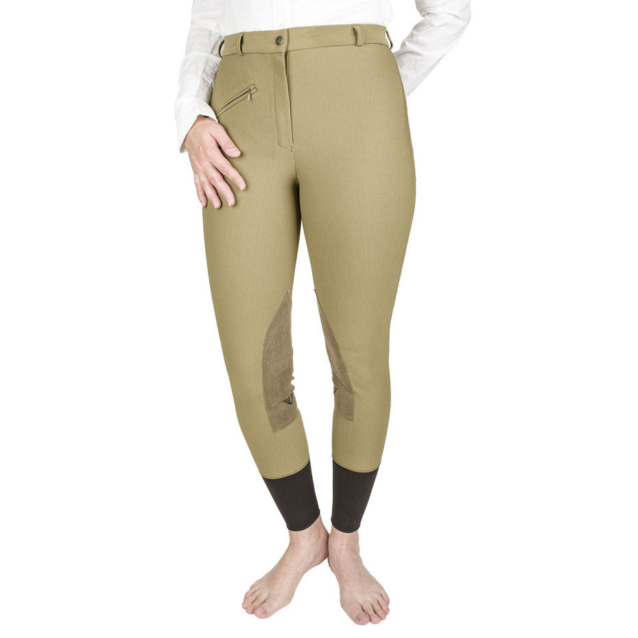 TuffRider Ladies Ribb Knee Patch Breeches - Breeches.com