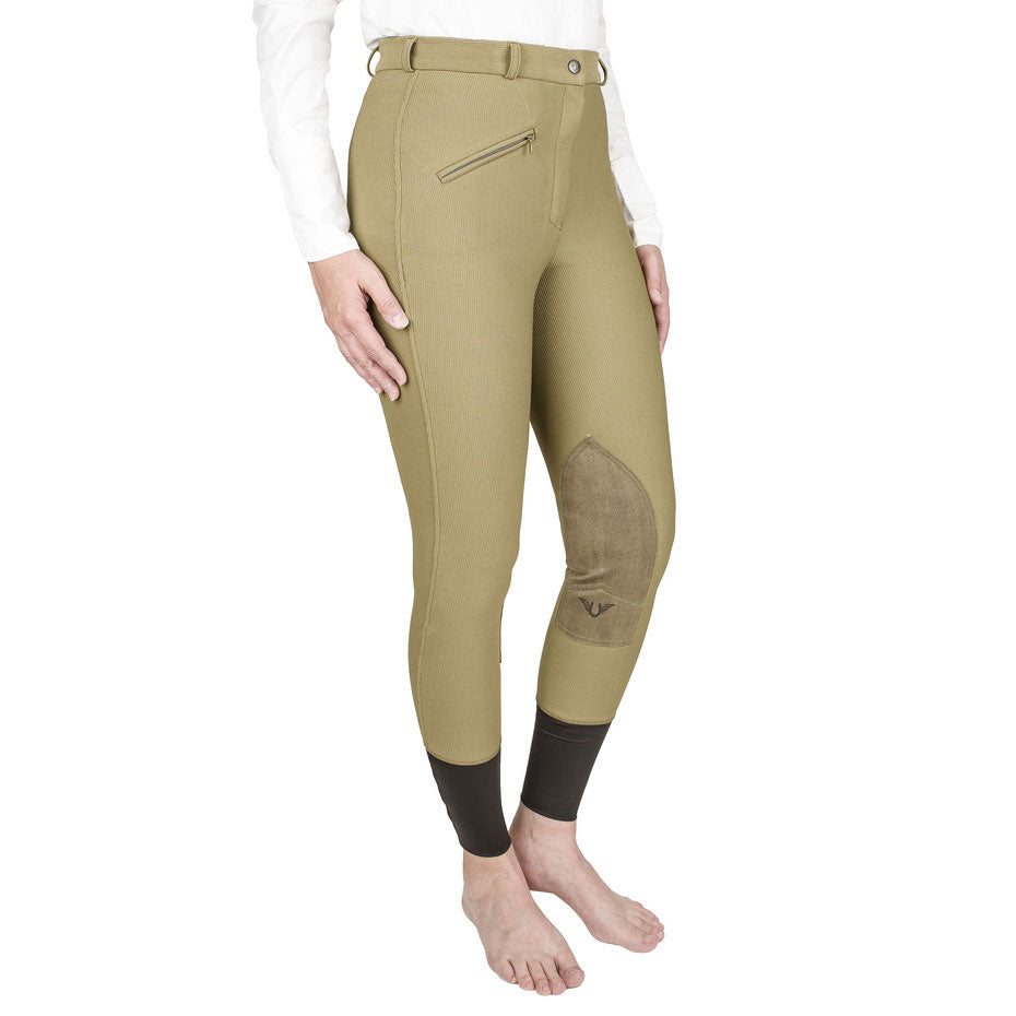 TuffRider Ladies Ribb Knee Patch Breeches - Breeches.com