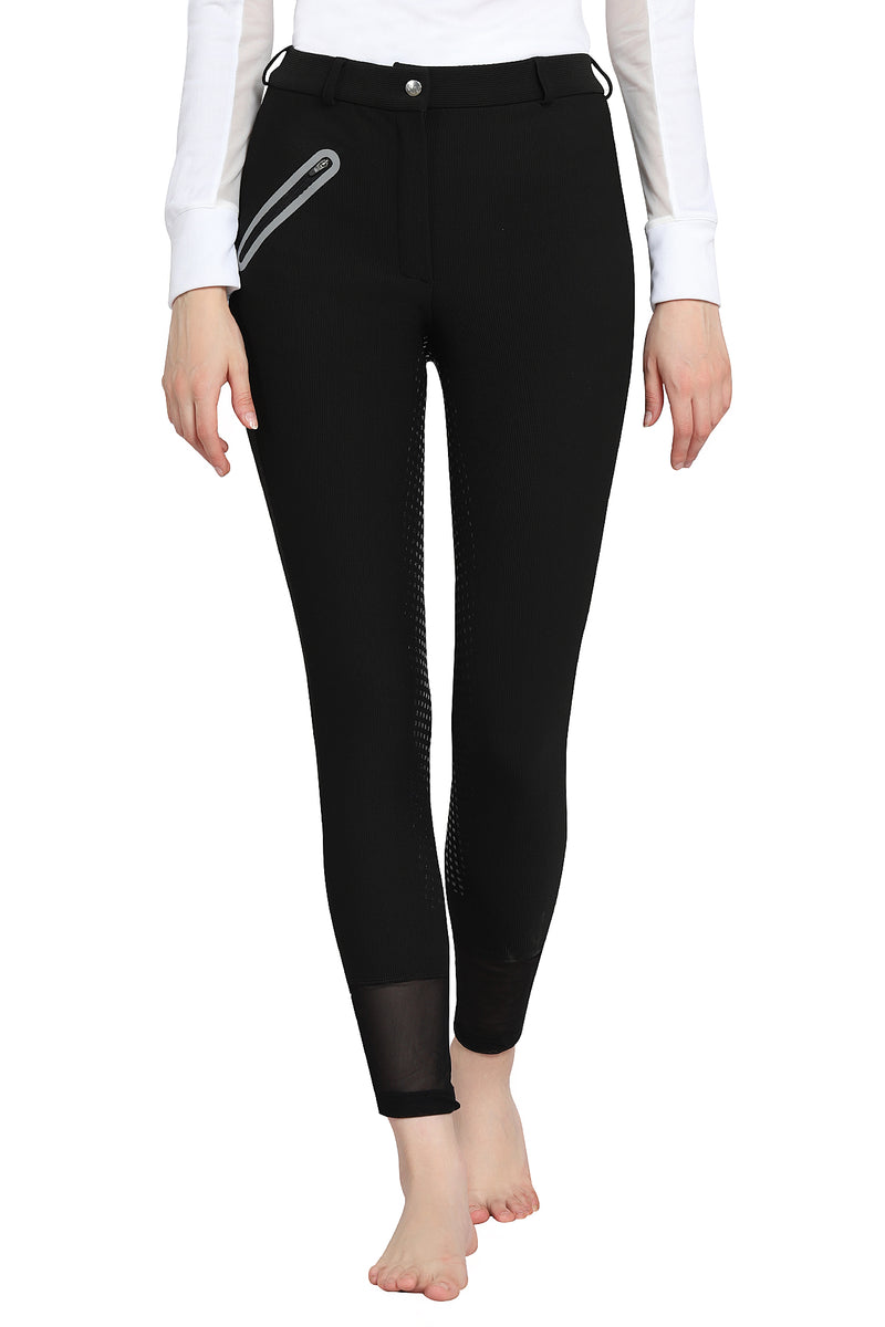 Tuffrider Tiffany Ribbed Breech With Silicone Full Seat - Breeches.com