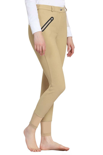 Tuffrider Tiffany Ribbed Breech With Silicone Full Seat - Breeches.com