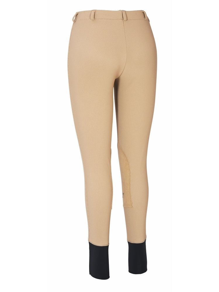TuffRider Ladies Ribb Lowrise Pull-On Knee Patch Breeches - Breeches.com