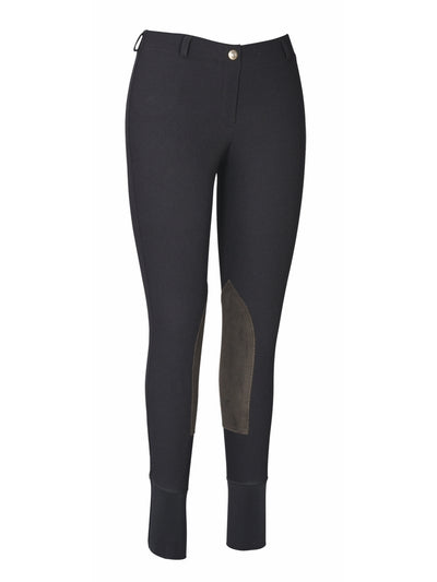 TuffRider Ladies Ribb Lowrise Pull-On Knee Patch Breeches - Breeches.com