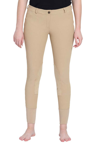 TuffRider Ladies Ribb Lowrise Pull-On Knee Patch Breeches - Breeches.com