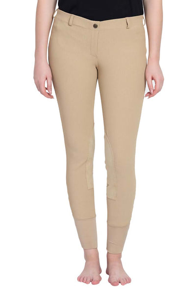 TuffRider Ladies Ribb Lowrise Pull-On Knee Patch Breeches - Breeches.com