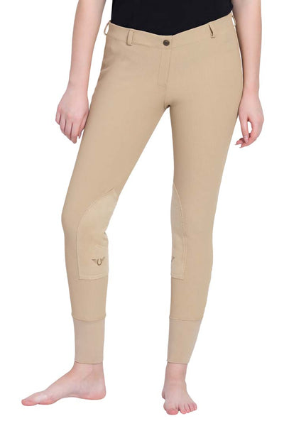 TuffRider Ladies Ribb Lowrise Pull-On Knee Patch Breeches - Breeches.com