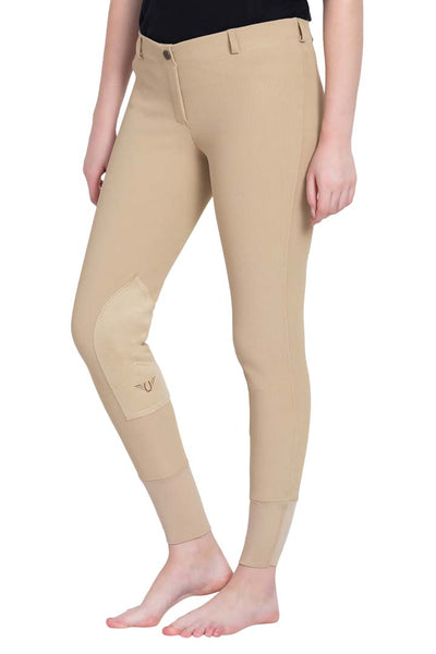 TuffRider Ladies Ribb Lowrise Pull-On Knee Patch Breeches - Breeches.com