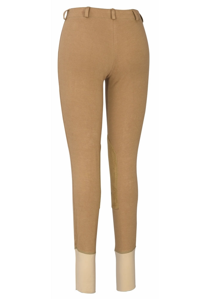 TuffRider Ladies Cotton Lowrise Pull-On Knee Patch Breeches - Breeches.com