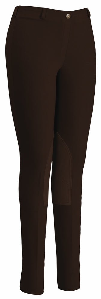 TuffRider Ladies Cotton Lowrise Pull-On Knee Patch Breeches - Breeches.com