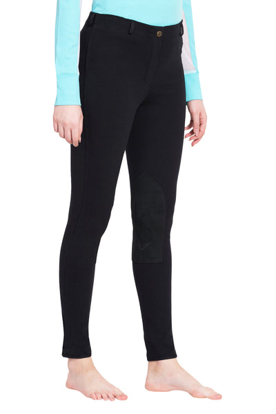 TuffRider Ladies Cotton Pull-On Knee Patch Plus Breeches - Breeches.com