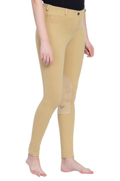 TuffRider Ladies Cotton Pull-On Knee Patch Plus Breeches - Breeches.com