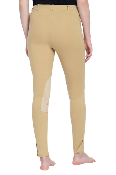 TuffRider Ladies Cotton Pull-On Knee Patch Plus Breeches - Breeches.com