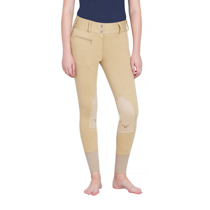 TuffRider Ladies Cotton Lowrise Wide Waistband Knee Patch Breeches_3