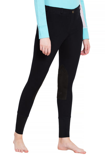 TuffRider Ladies Starter Lowrise Pull-On Knee Patch Breeches - Breeches.com