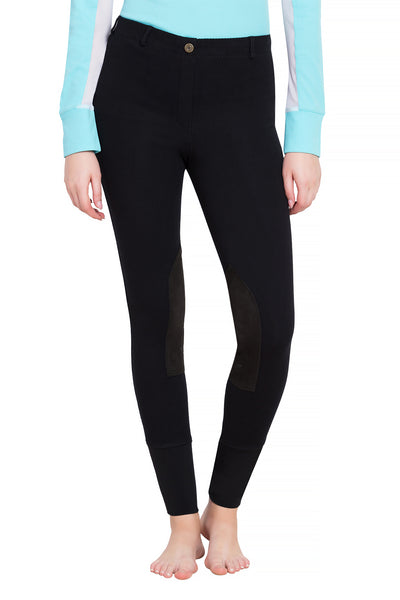 TuffRider Ladies Starter Lowrise Pull-On Knee Patch Breeches - Breeches.com