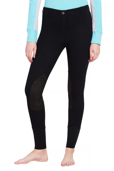 TuffRider Ladies Starter Lowrise Pull-On Knee Patch Breeches - Breeches.com