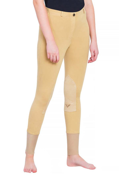 TuffRider Ladies Starter Lowrise Pull-On Knee Patch Breeches - Breeches.com