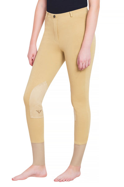 TuffRider Ladies Starter Lowrise Pull-On Knee Patch Breeches - Breeches.com