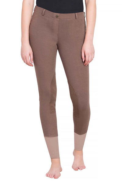 TuffRider Ladies Starter Lowrise Pull-On Knee Patch Breeches - Breeches.com
