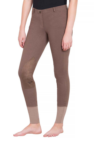 TuffRider Ladies Starter Lowrise Pull-On Knee Patch Breeches - Breeches.com