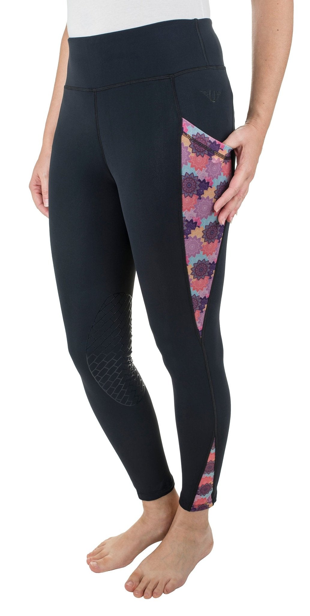 TuffRider Ladies Minerva 3 Season Printed Knee Patch Tights - Breeches.com