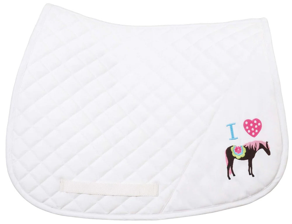 TuffRider I Heart Pony Girl Saddle Pad - Breeches.com