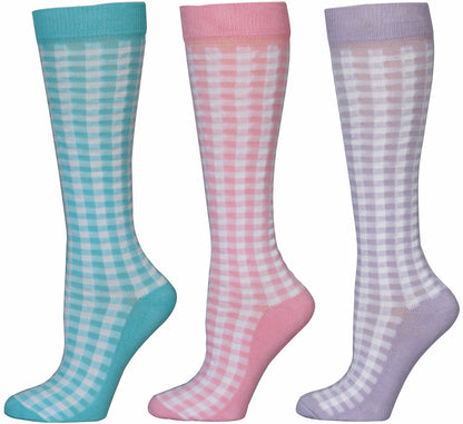 TuffRider Gingham Check 3 Pack Socks - Breeches.com