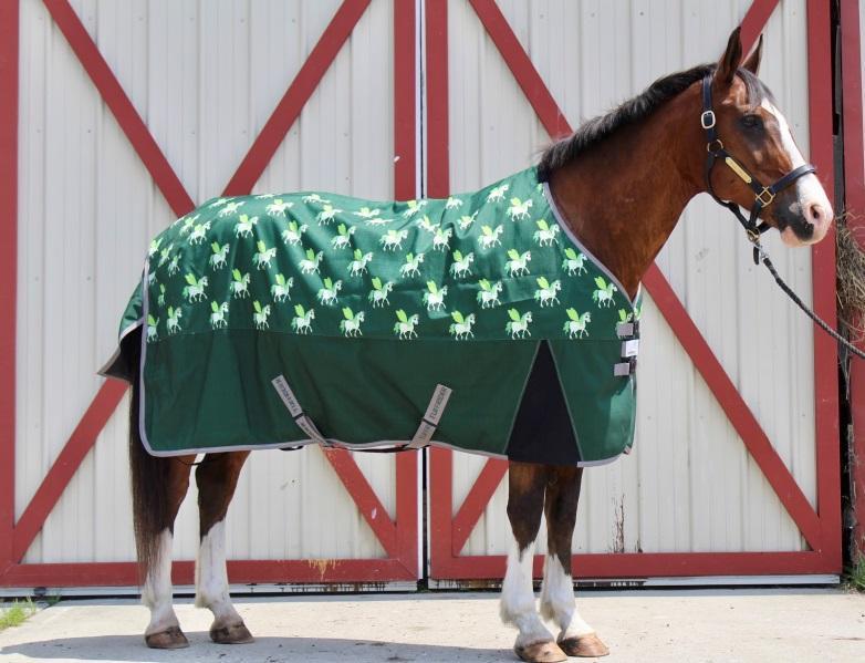 TuffRider 1200D Ripstop 220 GMS Polyfill Pony Horse Print Standard Neck Two Tone Turnout Blanket - Breeches.com