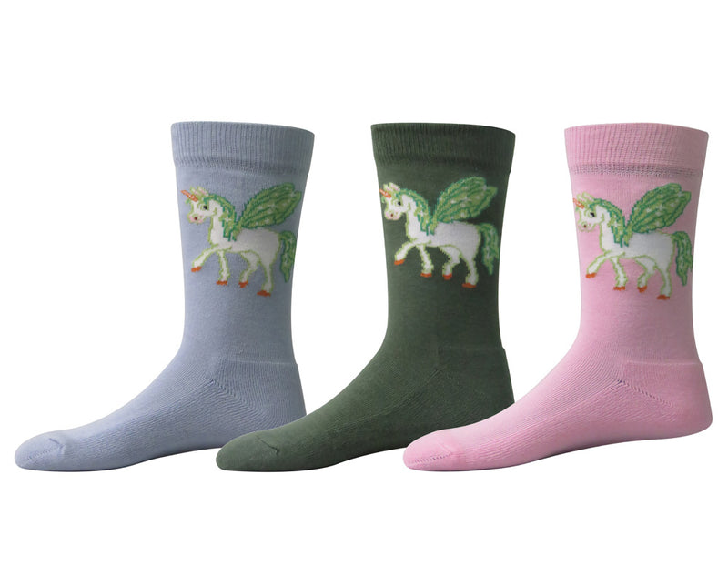 TuffRider Unicorn Kids Socks - 3 Pack - Breeches.com