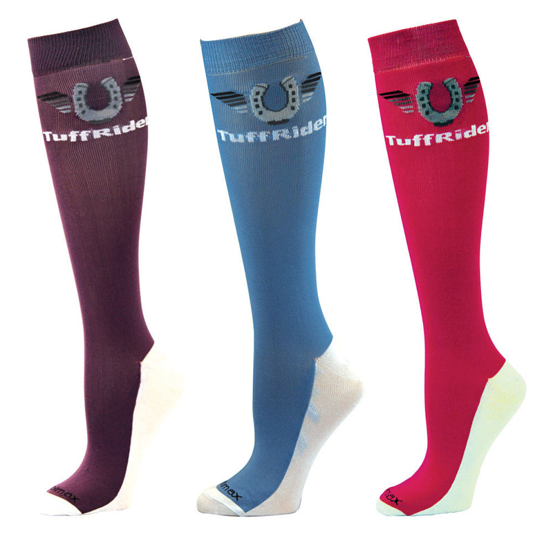 TuffRider Ladies Coolmax Knee Hi Boot Socks - 3 Pack - Breeches.com