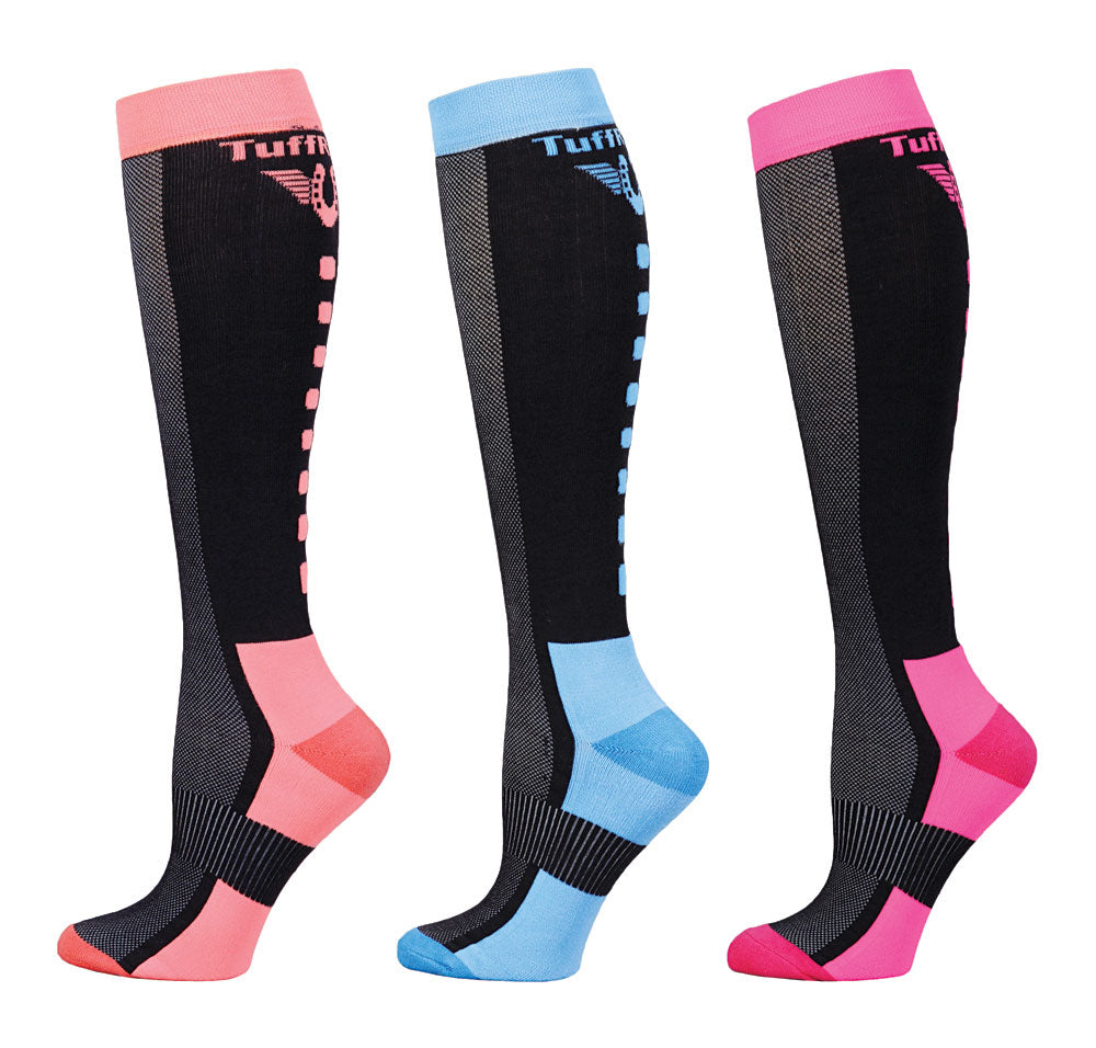 TuffRider Ladies Ventilated Knee Hi Socks - 3 Pack - Breeches.com