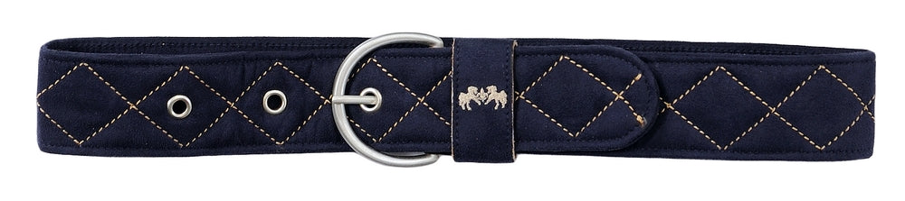 Equine Couture Diamond Quilted Suede Belt with Diagonal Line - Breeches.com