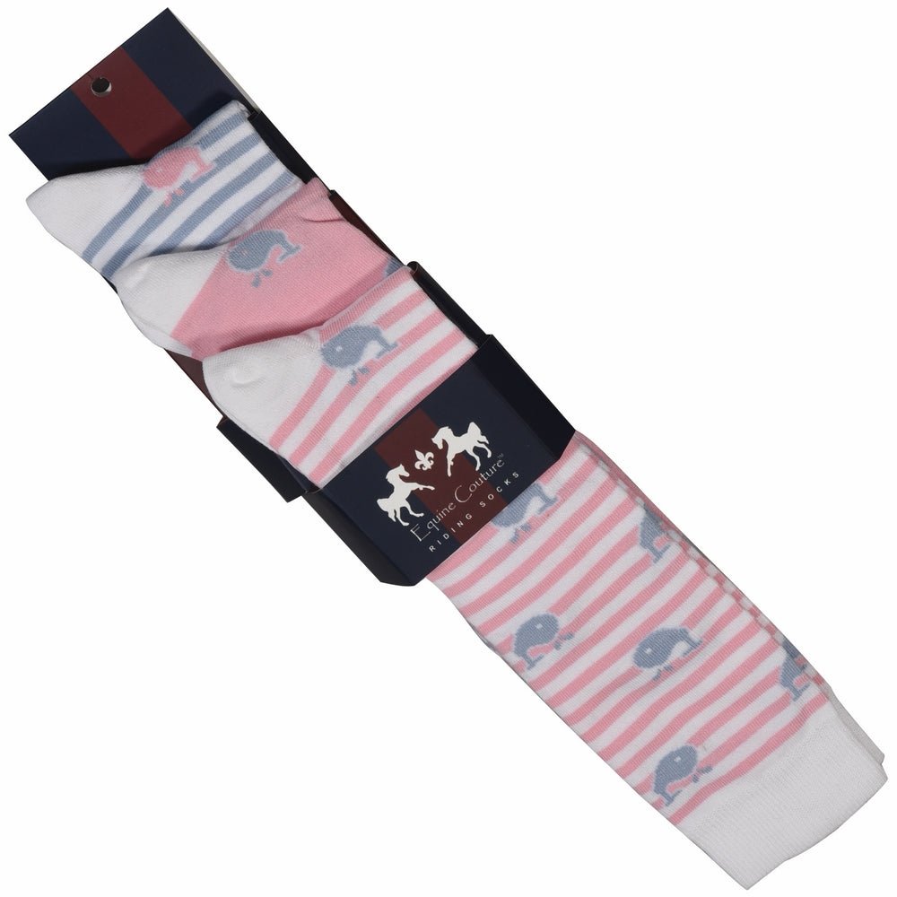 Equine Couture Ladies Whales Bamboo Knee Hi Socks - 3 Pack - Breeches.com
