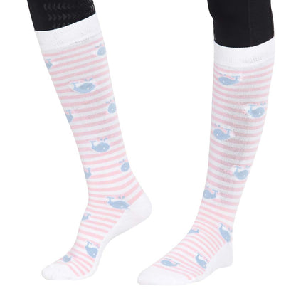 Equine Couture Ladies Whales Bamboo Knee Hi Socks - 3 Pack - Breeches.com