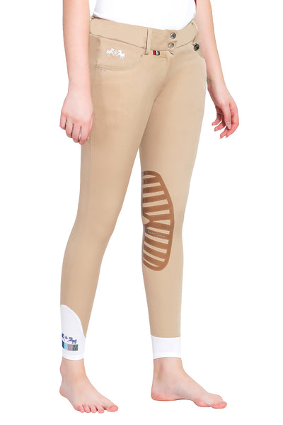 Equine Couture Ladies Darsy Silicone Knee Patch Breeches - Breeches.com