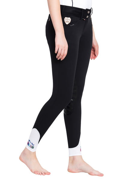 Equine Couture Ladies Fiona Silicone Knee Patch Breeches - Breeches.com