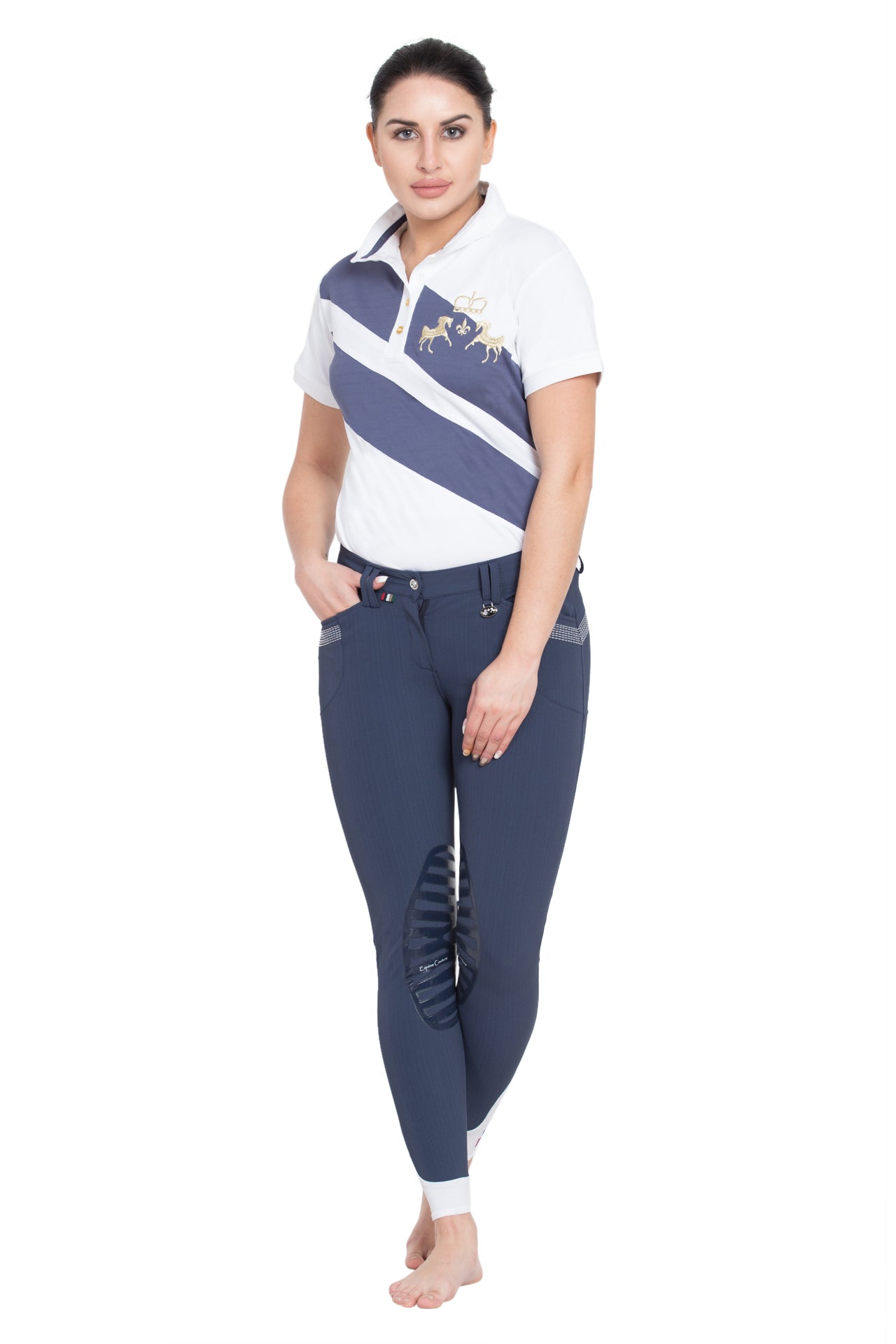 Equine Couture Ladies Sarah Silicone Knee Patch Breeches - Breeches.com