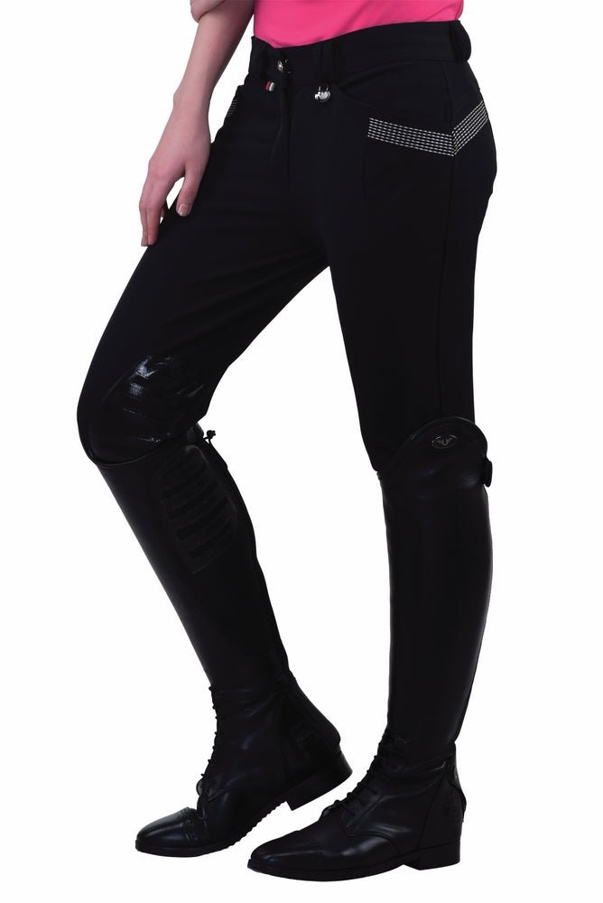 Equine Couture Ladies Sarah Silicone Knee Patch Breeches - Breeches.com