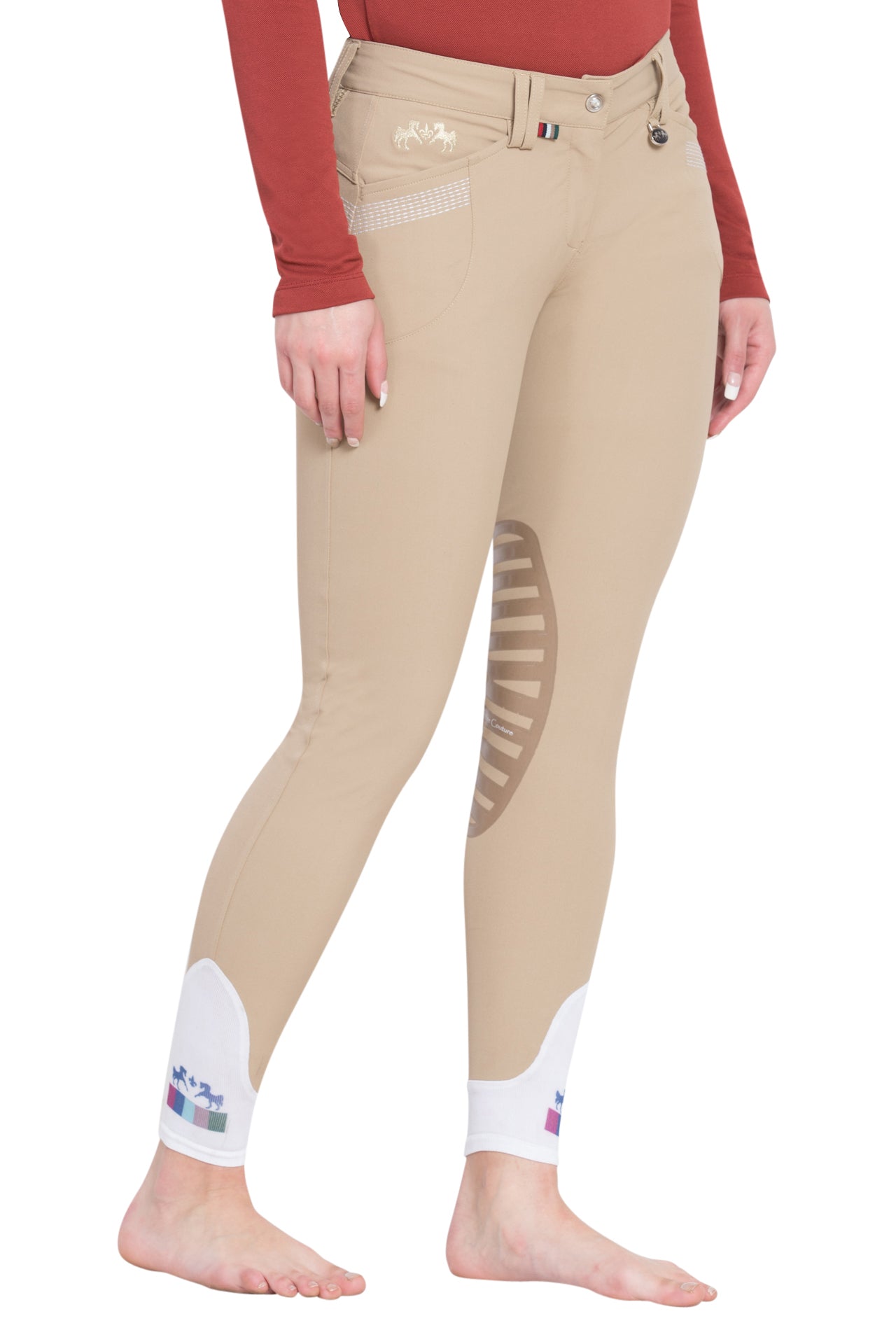 Equine Couture Ladies Sarah Silicone Knee Patch Breeches - Breeches.com