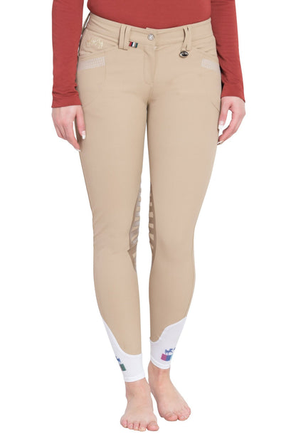 Equine Couture Ladies Sarah Silicone Knee Patch Breeches - Breeches.com