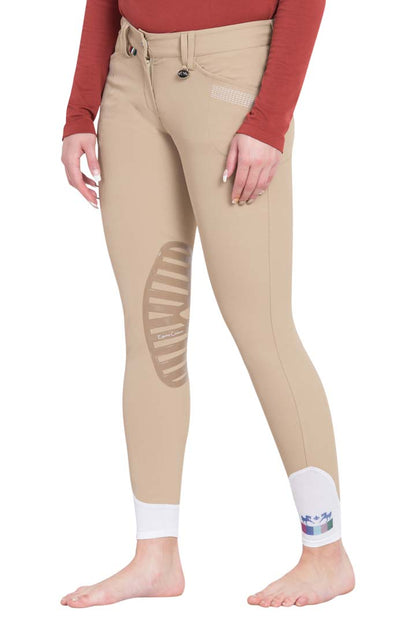 Equine Couture Ladies Sarah Silicone Knee Patch Breeches - Breeches.com