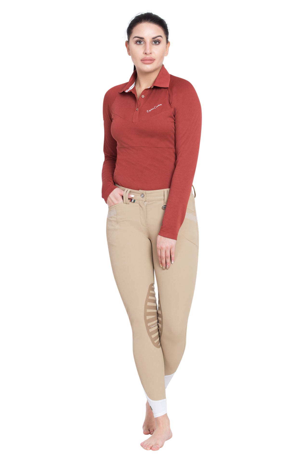 Equine Couture Ladies Sarah Silicone Knee Patch Breeches - Breeches.com