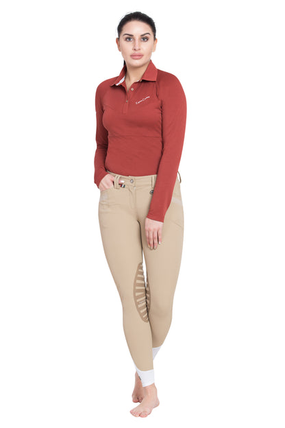 Equine Couture Ladies Sarah Silicone Knee Patch Breeches - Breeches.com