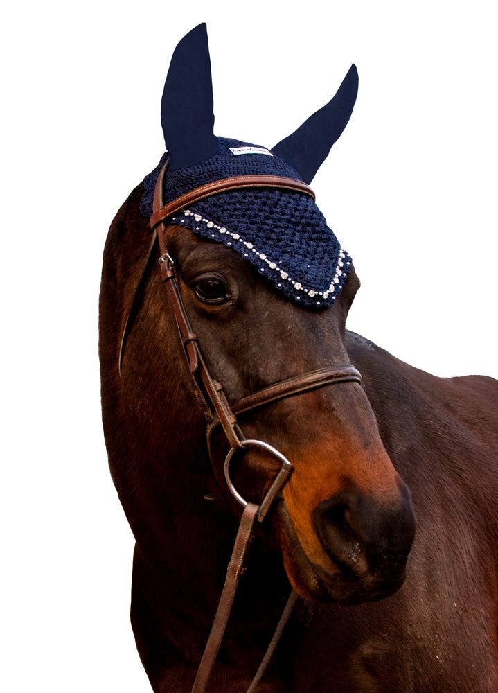 Equine Couture Fly Bonnet with Crystals - Breeches.com