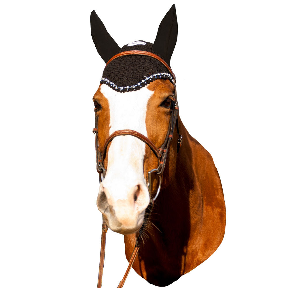 Equine Couture Fly Bonnet with Crystals - Breeches.com